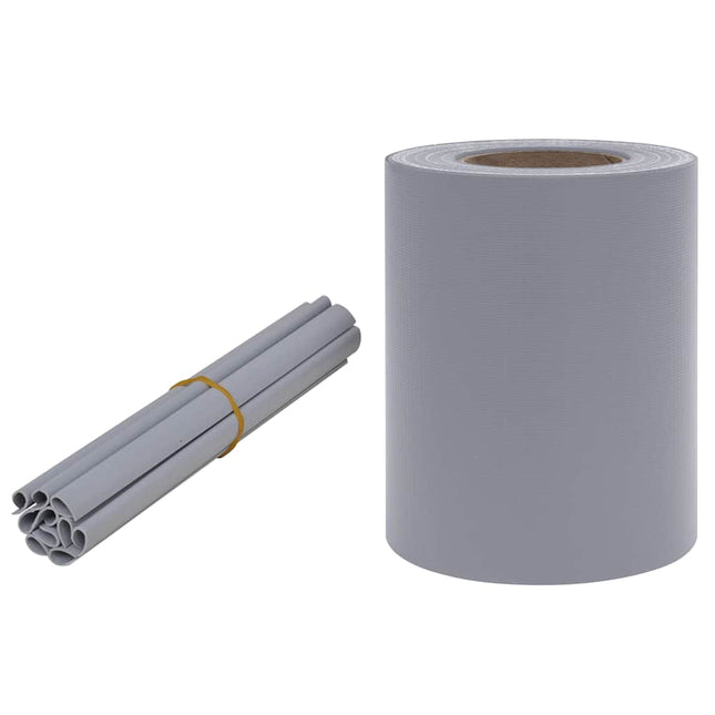 privatlivsliste PVC 35x0,19 m mat lysegrå
