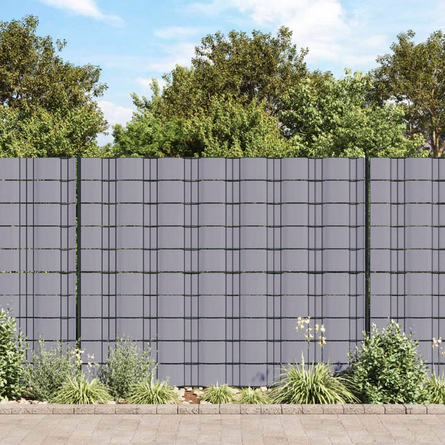 privatlivslister PVC 140x0,19 m mat lysegrå