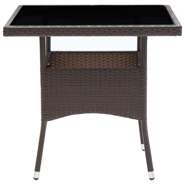 havebord polyrattan brun