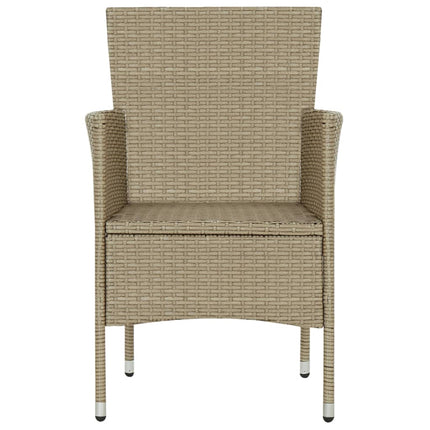 spisebordsstole til haven 2 stk. polyrattan beige