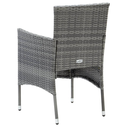 havestole 4 stk. polyrattan grå