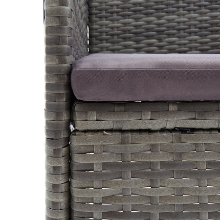 havestole 4 stk. polyrattan grå