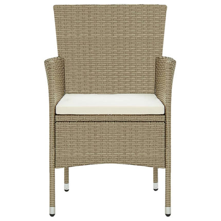spisebordsstole til haven 4 stk. polyrattan beige