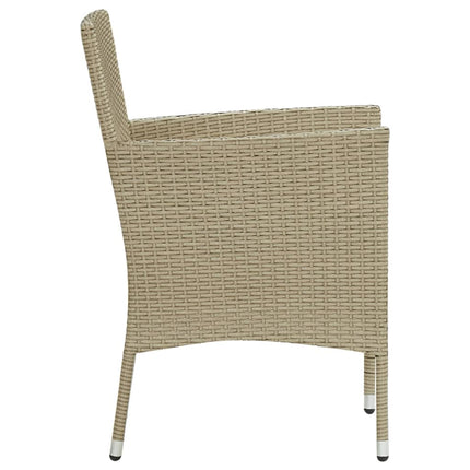 spisebordsstole til haven 4 stk. polyrattan beige
