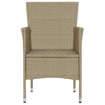 spisebordsstole til haven 4 stk. polyrattan beige