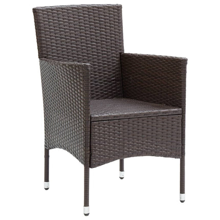 spisebordsstole til haven 4 stk. polyrattan brun