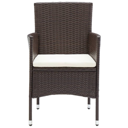 spisebordsstole til haven 4 stk. polyrattan brun