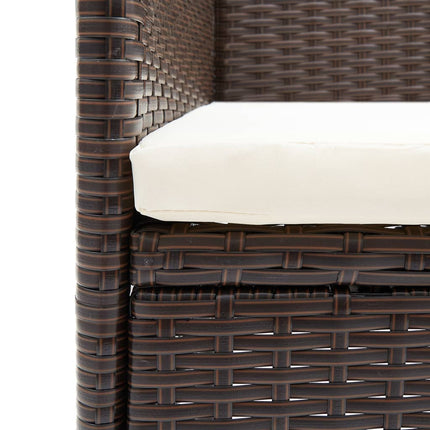 spisebordsstole til haven 4 stk. polyrattan brun