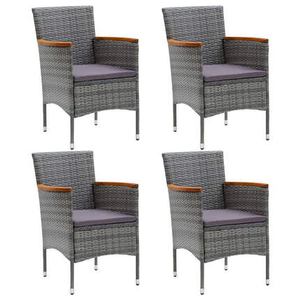 spisebordsstole til haven 4 stk. polyrattan grå