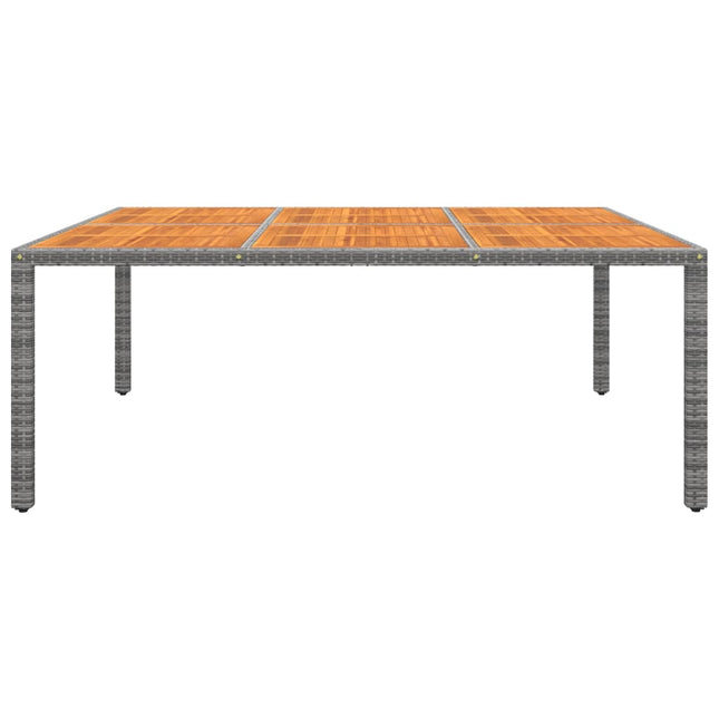 havebord 200x150x75 cm akacietræ og polyrattan grå