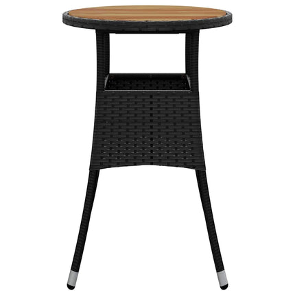 havebord Ø60x75 cm akacietræ og polyrattan sort