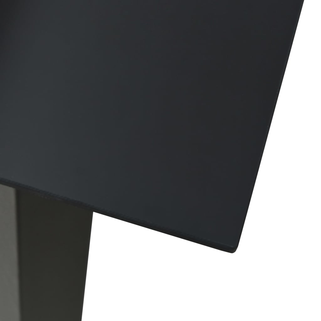 havebord 190x90x74 cm stål og glas sort