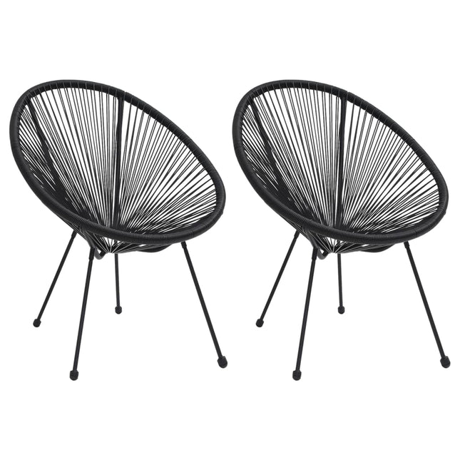 havestole 2 stk. rattan sort