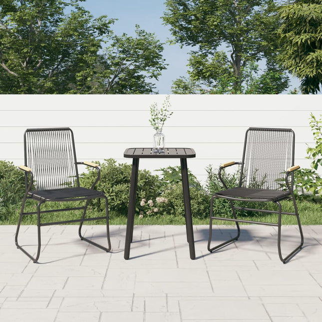 havestole 2 stk. 58x59x85,5 cm PVC-rattan sort