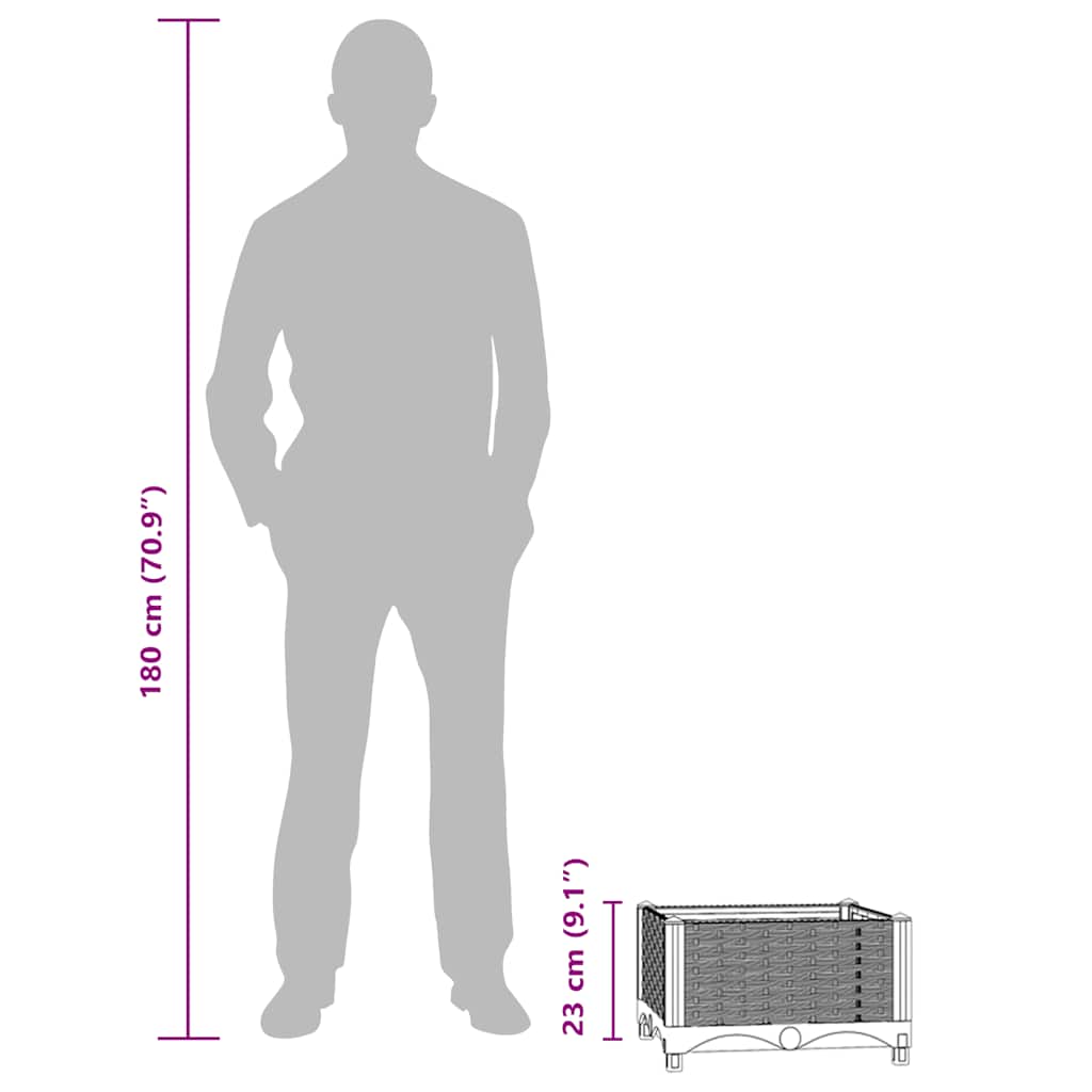 højbed 40x40x23 cm polypropylen