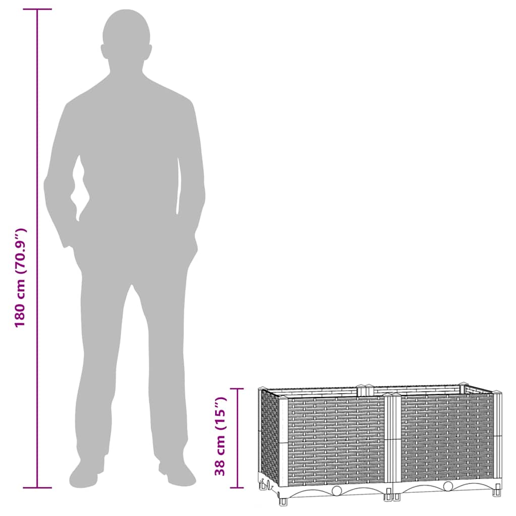 højbed 80x40x38 cm polypropylen