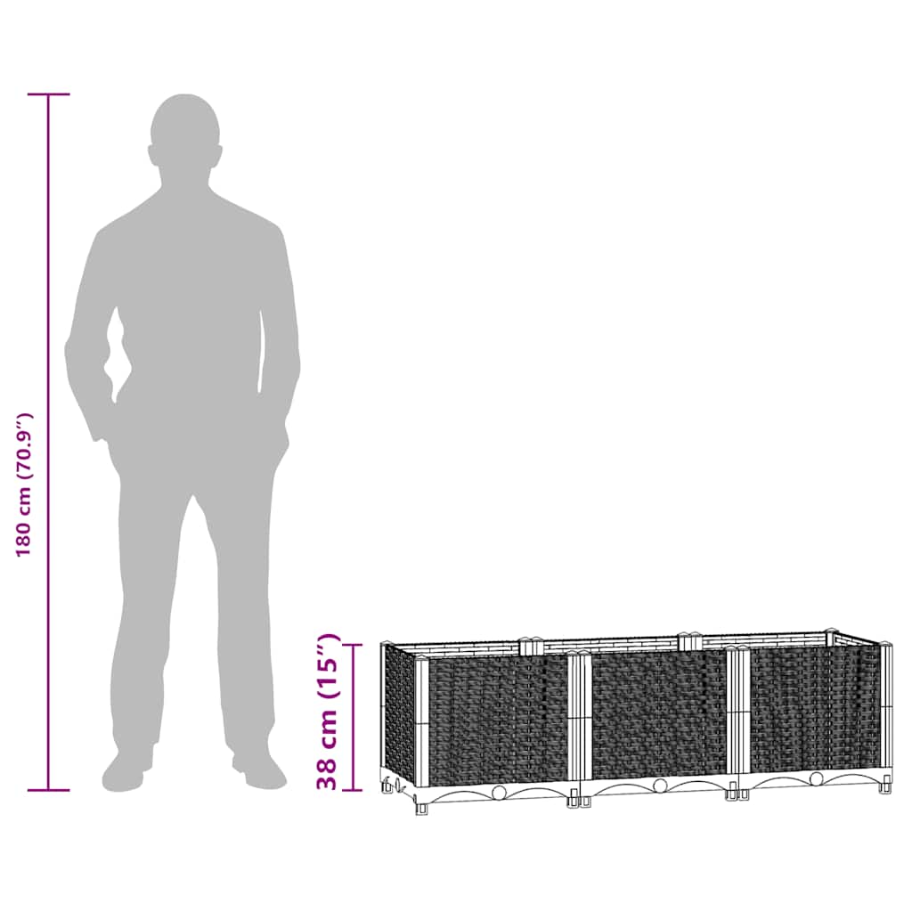 højbed 120x40x38 cm polypropylen