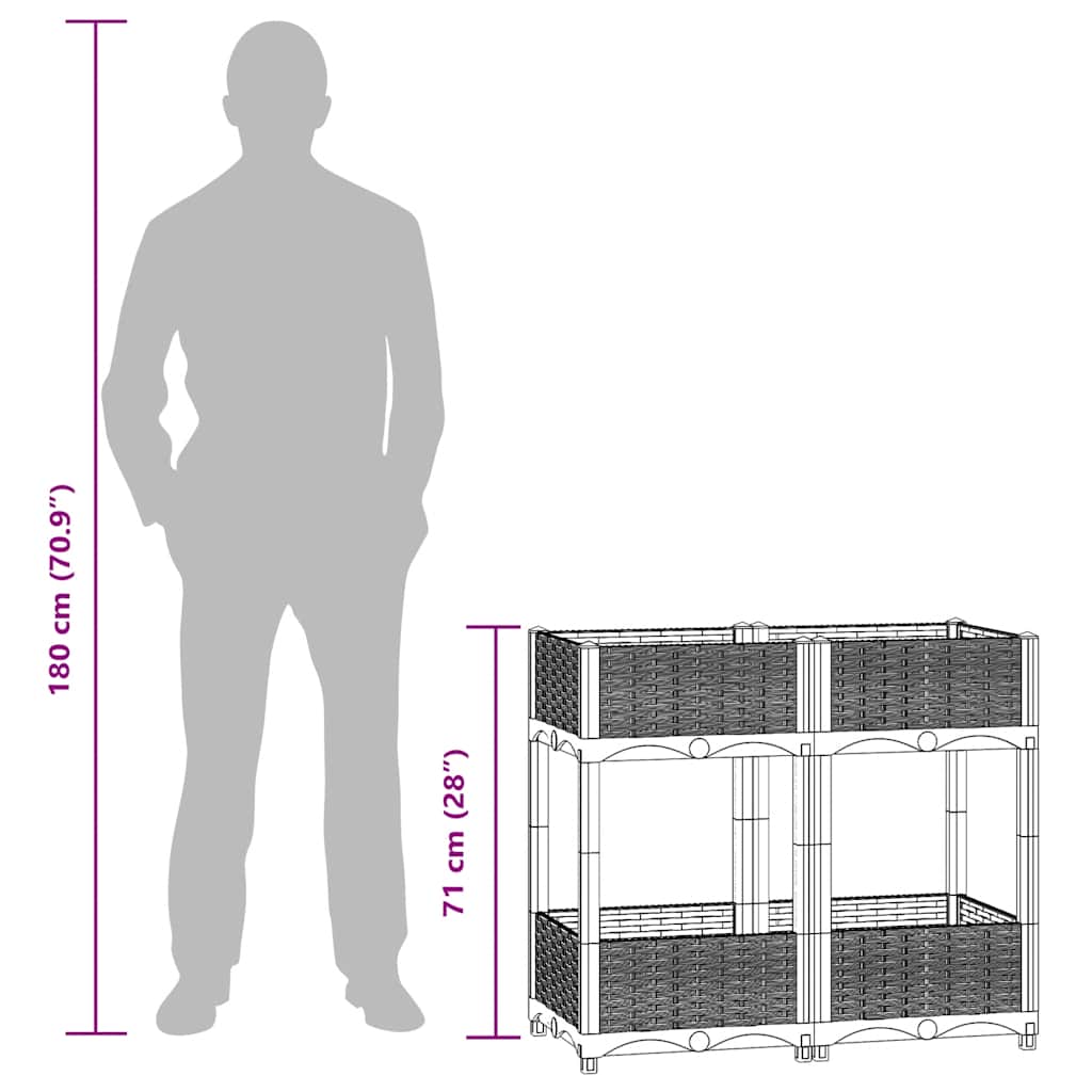 højbed 80x40x71 cm polypropylen