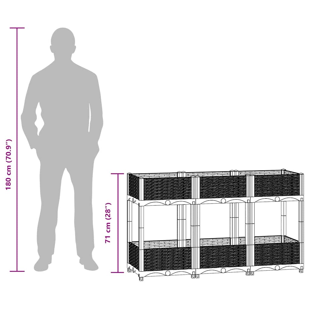 højbed 120x40x71 cm polypropylen