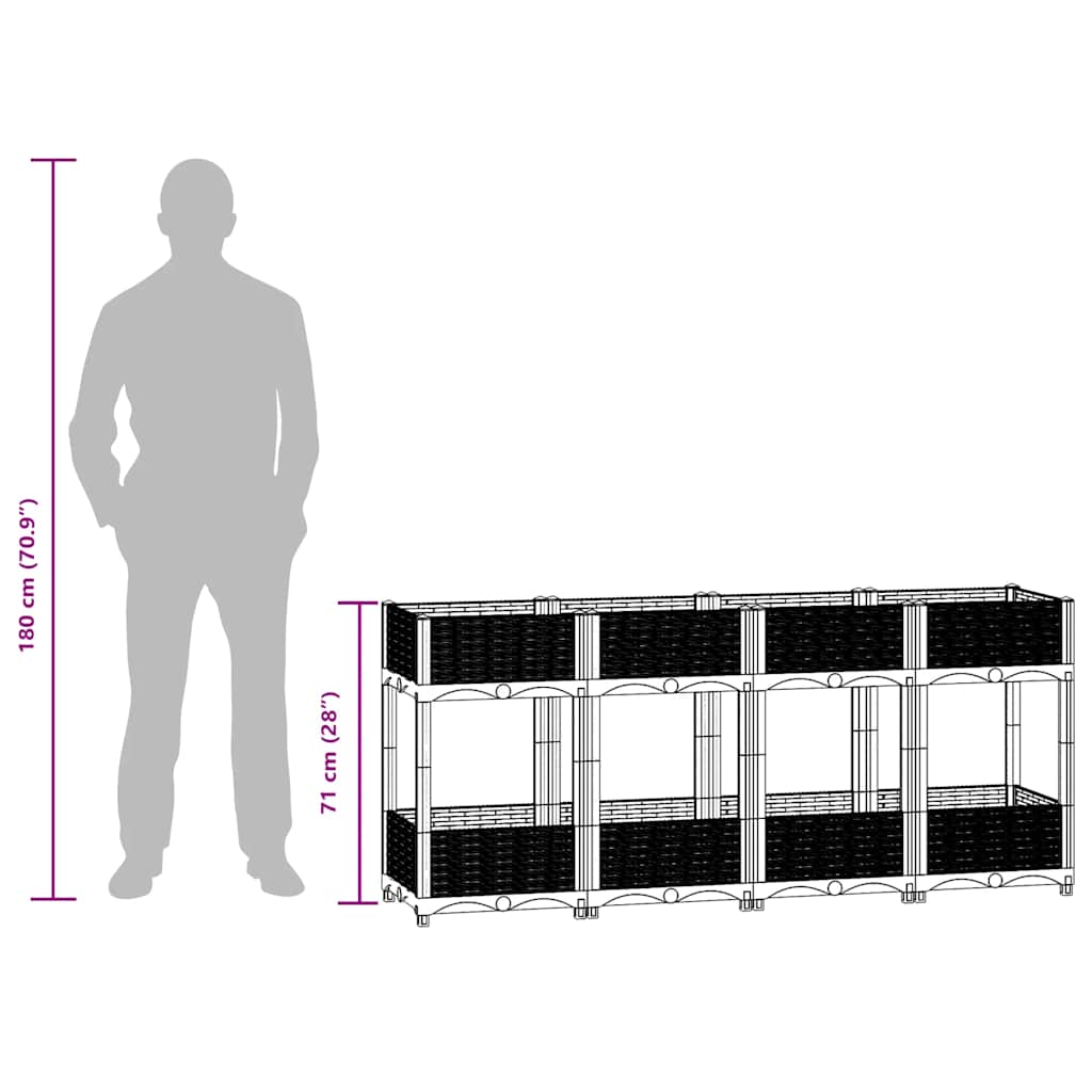 højbed 160x40x71 cm polypropylen