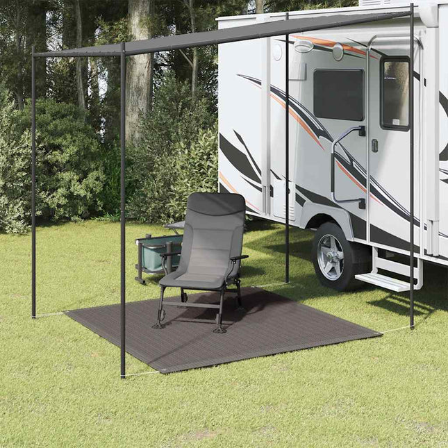 telttæppe 250x250 cm HDPE antracitgrå