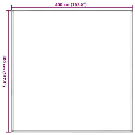 telttæppe 400x400 cm HDPE antracitgrå og hvid