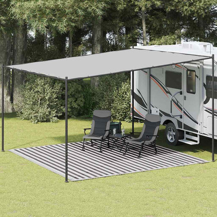 telttæppe 400x400 cm HDPE antracitgrå og hvid