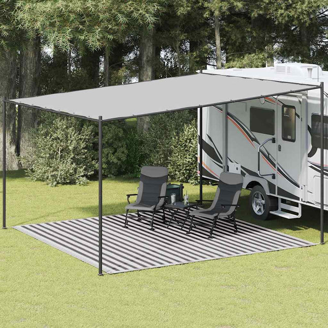 telttæppe 400x400 cm HDPE antracitgrå og hvid