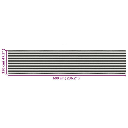 altanafskærmning HDPE 120x600 cm antracitgrå og hvid
