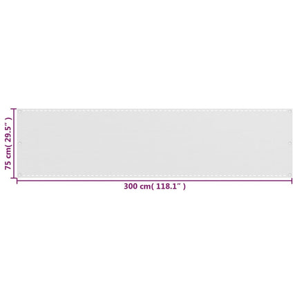 altanafskærmning 75x300 cm HDPE hvid
