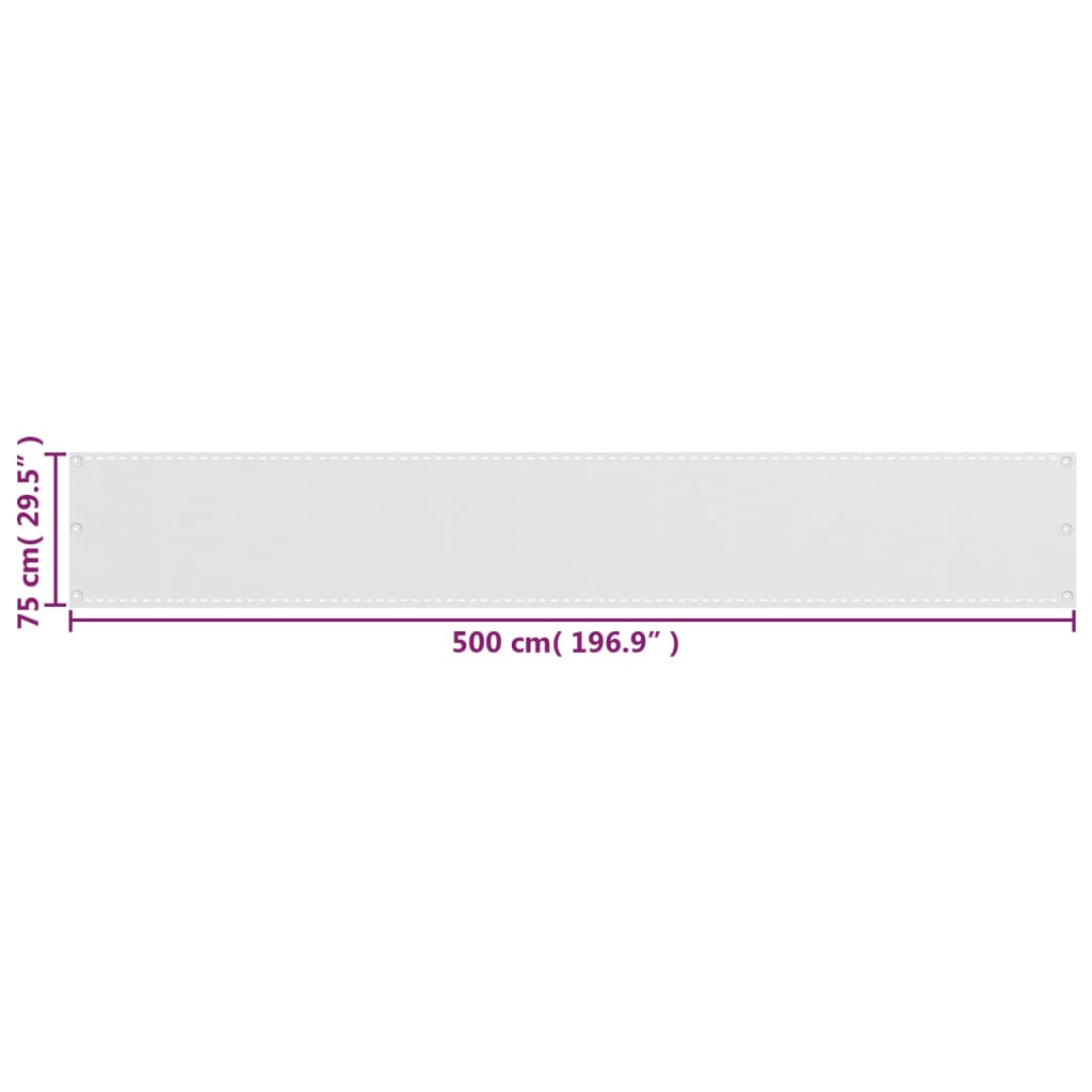altanafskærmning 75x500 cm HDPE hvid
