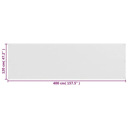 altanafskærmning 120x400 cm HDPE hvid