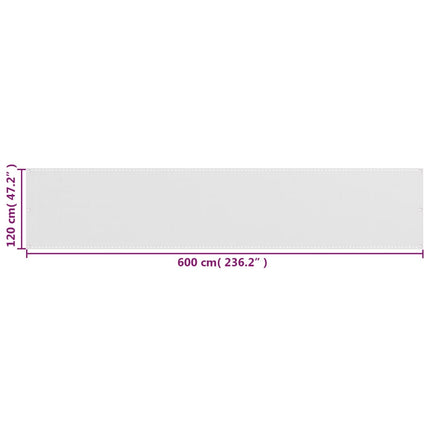 altanafskærmning 120x600 cm HDPE hvid
