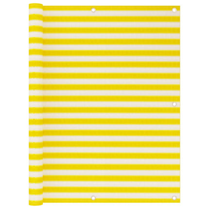 altanafskærmning 120x600 cm HDPE gul og hvid
