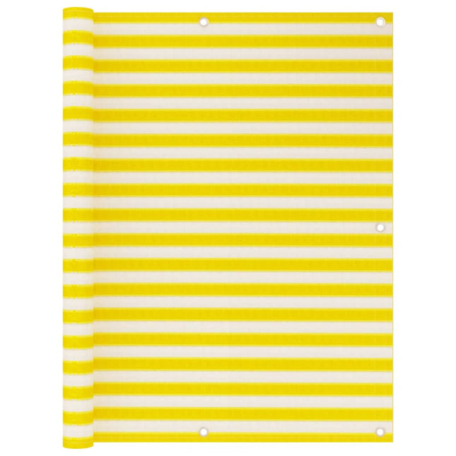 altanafskærmning 120x600 cm HDPE gul og hvid