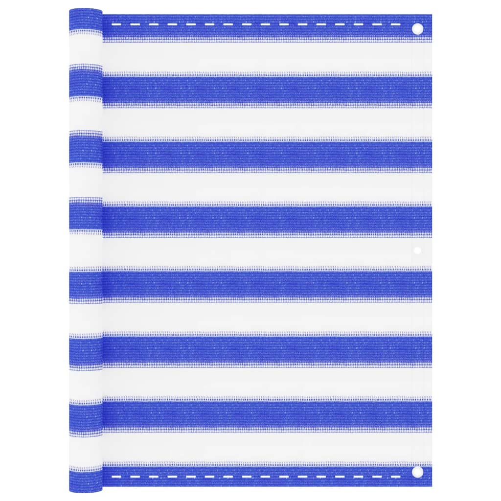 altanafskærmning 90x400 cm HDPE blå og hvid billede