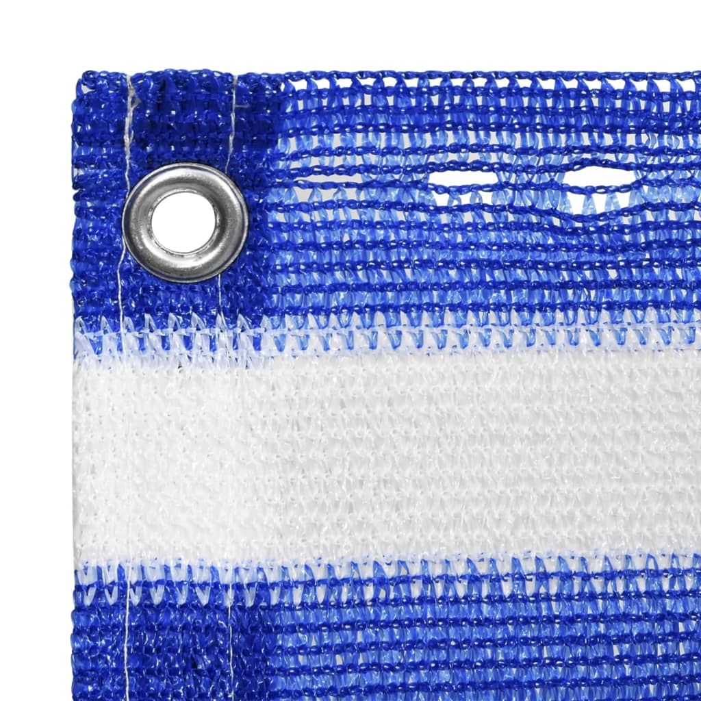 altanafskærmning 120x500 cm HDPE blå og hvid