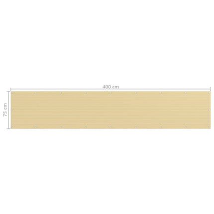 altanafskærmning 75x400 cm HDPE beige