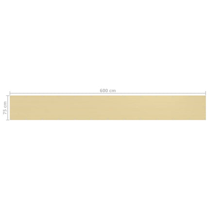 altanafskærmning 75x600 cm HDPE beige