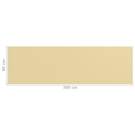 altanafskærmning 90x300 cm HDPE beige
