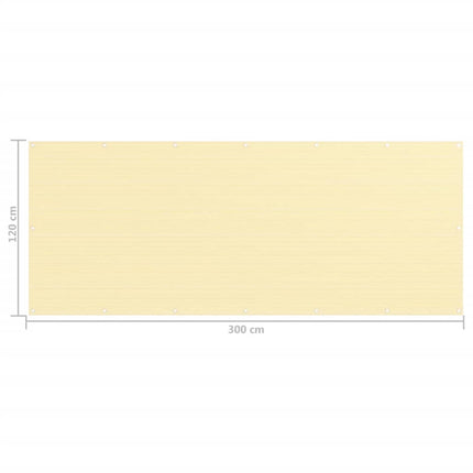 altanafskærmning 120x300 cm HDPE beige