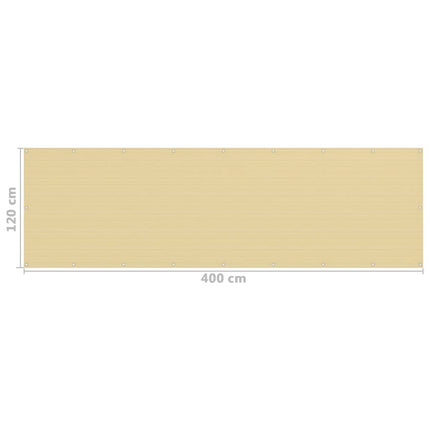 altanafskærmning 120x400 cm HDPE beige