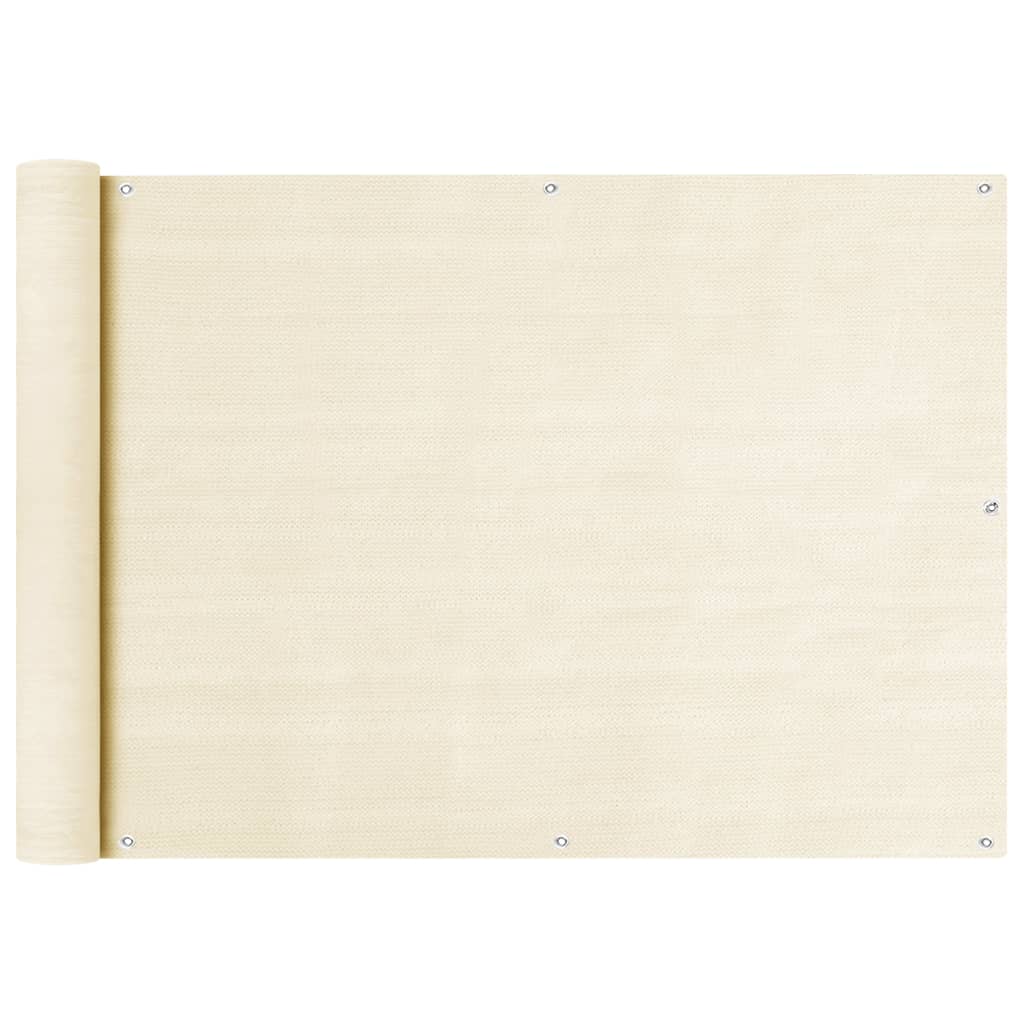 altanafskærmning 75x300 cm HDPE cremefarvet billede