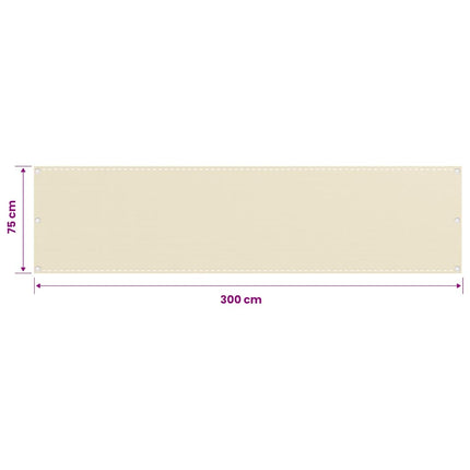 altanafskærmning 75x300 cm HDPE cremefarvet