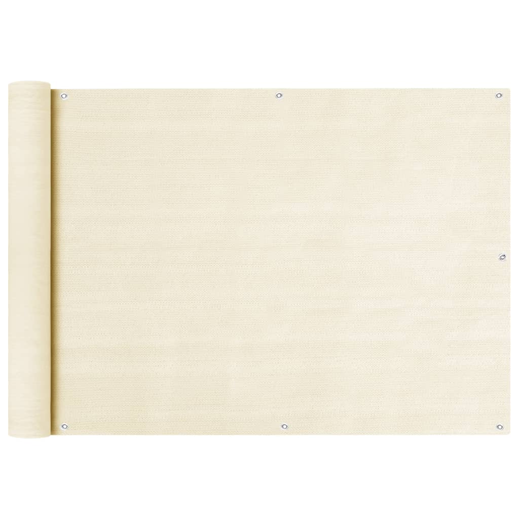 altanafskærmning 75x600 cm HDPE cremefarvet billede