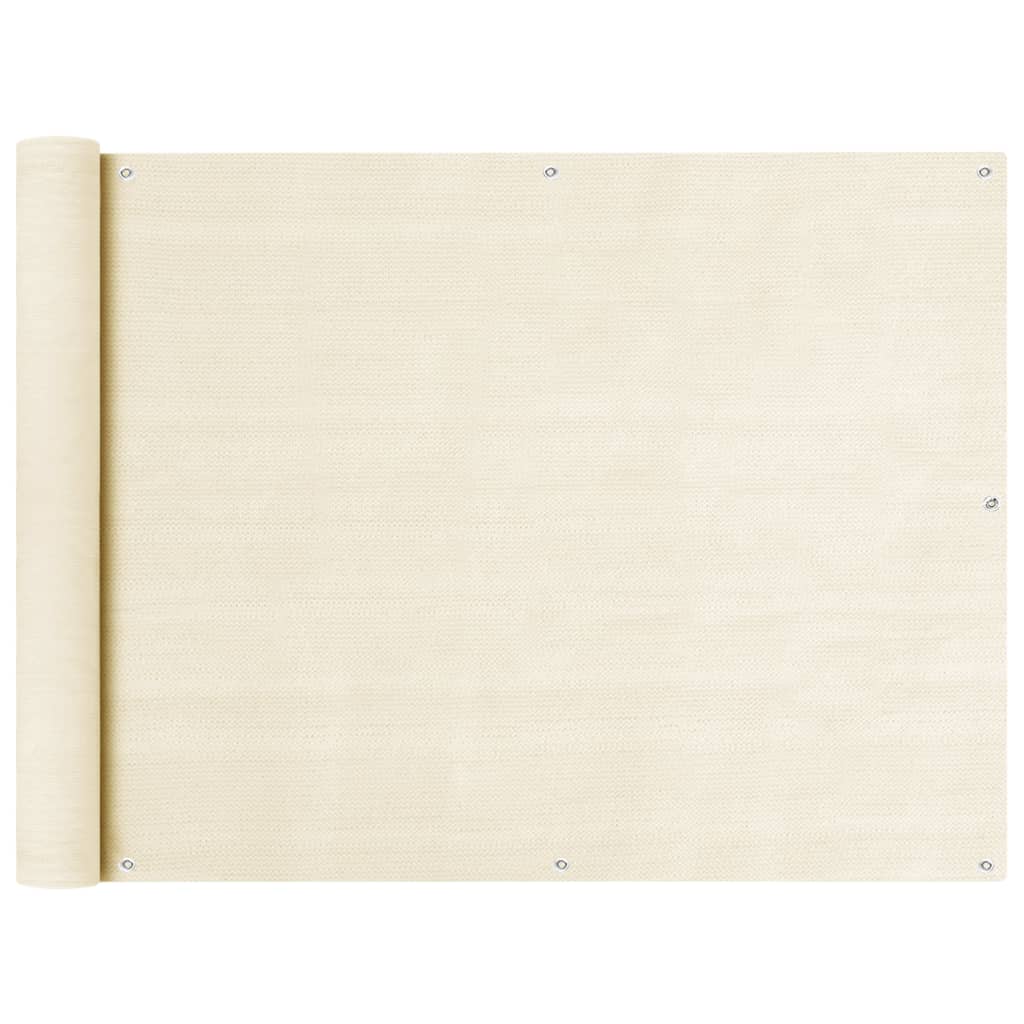altanafskærmning 90x300 cm HDPE cremefarvet billede