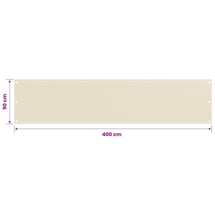 altanafskærmning 90x400 cm HDPE cremefarvet