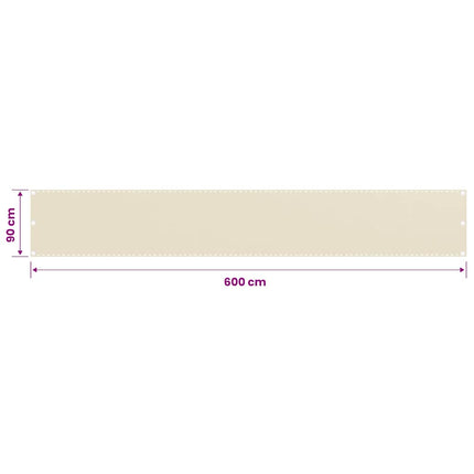 altanafskærmning 90x600 cm HDPE cremefarvet