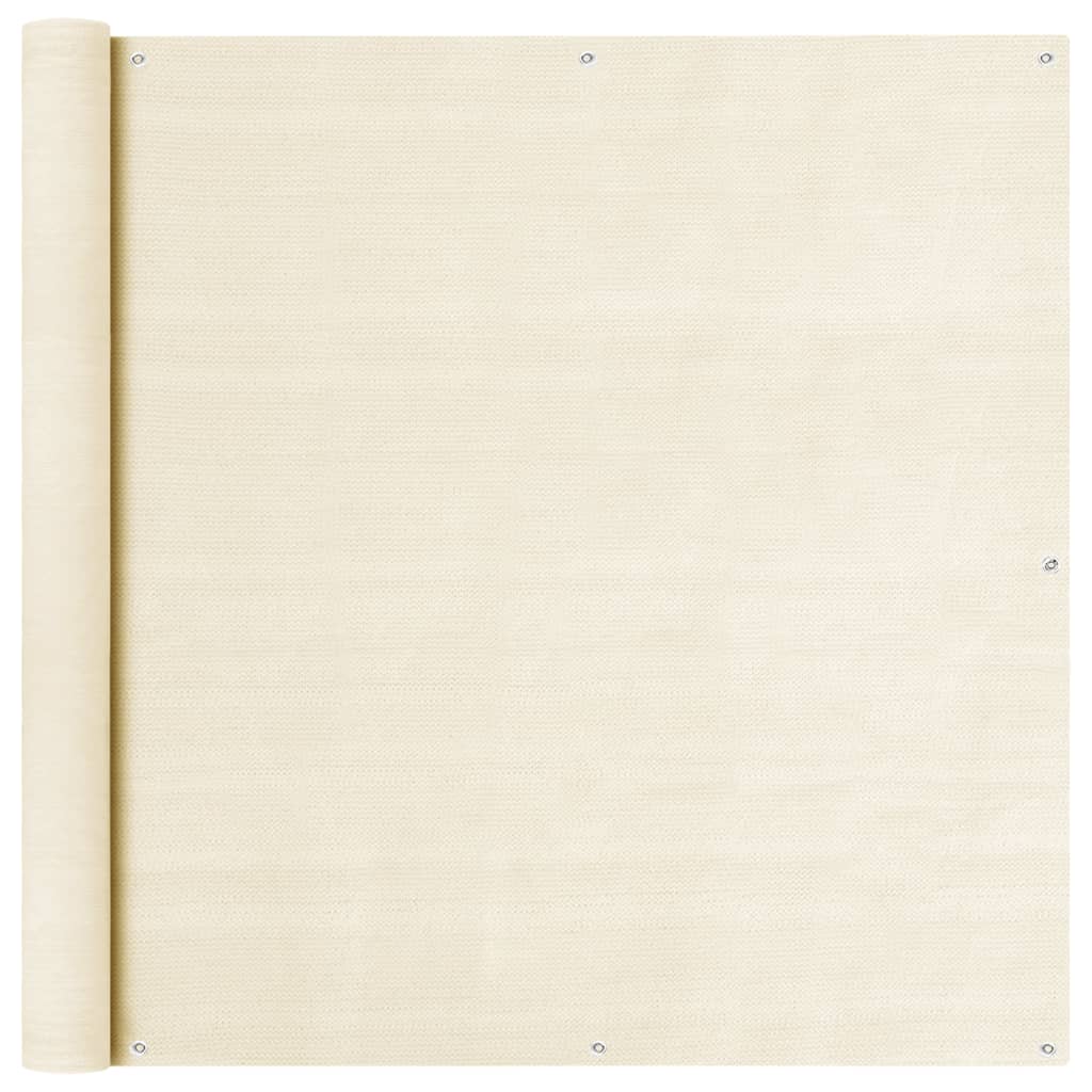 altanafskærmning 120x400 cm HDPE cremefarvet billede