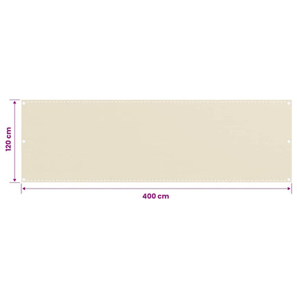 altanafskærmning 120x400 cm HDPE cremefarvet